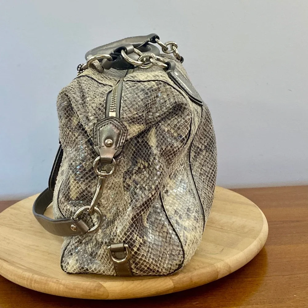 Coach Campbell Exotic Embossed Snakeskin Leather Large Satchel Shoulder F26041